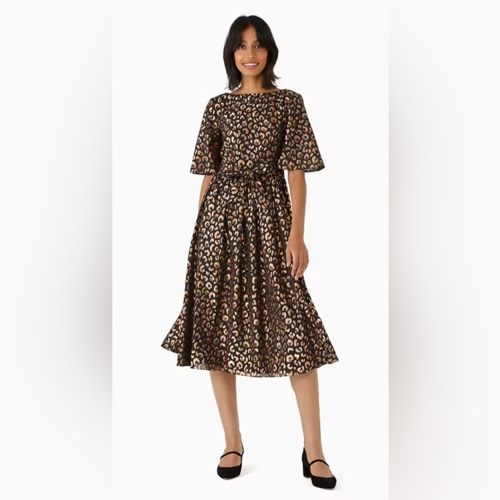 Kate Spade Outlet Graphic Leopard Midi Dress